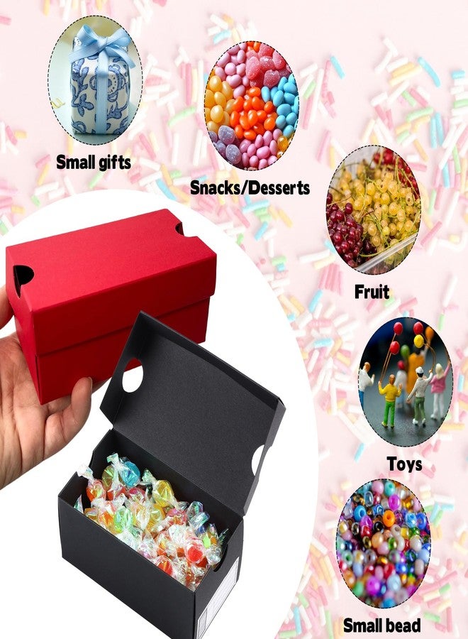 Foxtell 24 Pack Mini Sneaker Boxes for Party Favors 4.7 x 2.5 x 2 Inch Mini Shoe Gifts Boxes for Candies Cookies Snacks Sports Small Gift Case with Label for Wedding , Holiday, Birthday Party Favor (Black & Red) - Image 4